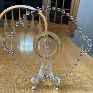 Candlewick glassware Vintage Plate With handles clear glass 7"
